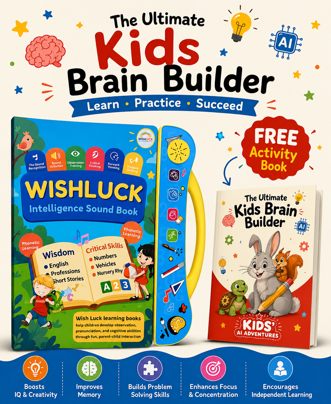 Smart Readers™ Interactive Early Learning Book + FREE 'Kids Brain Buil ...